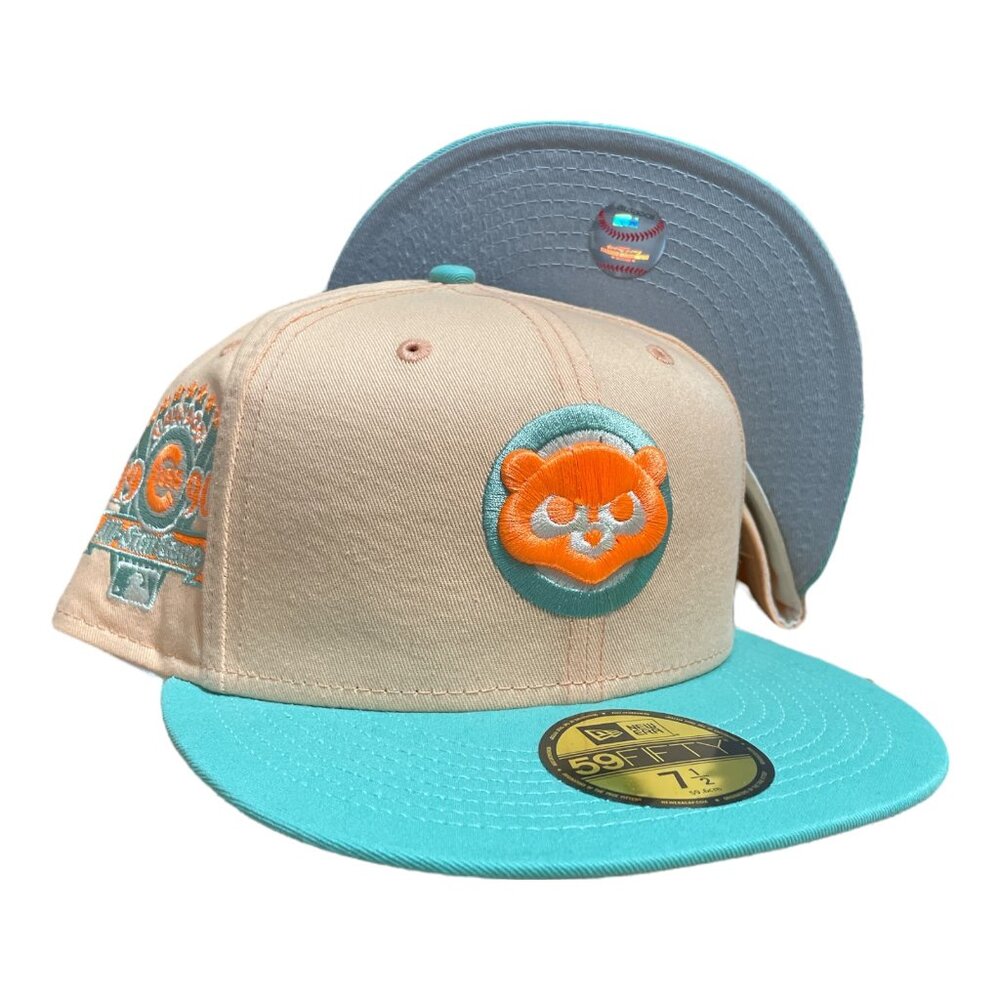 New Era Chicago Cubs 59FIFTY Fitted Hat Cap 1990 ASG Peach Mint